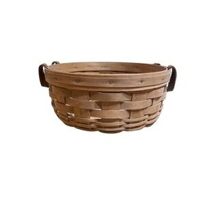 Vintage Longaberger Round Basket Large 10” X 4" signed. 1988
